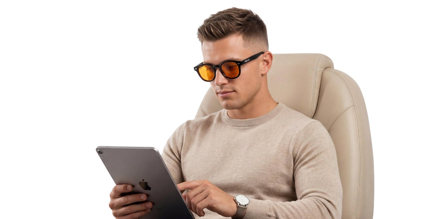Persona usando gafas Serelux Night